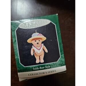 Vintage TEDDY BEAR STYLE - 1998 Hallmark Keepsake Miniature Ornament